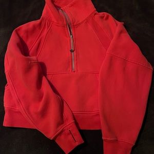 Scuba oversized funnel neck crop sweater xs/s red